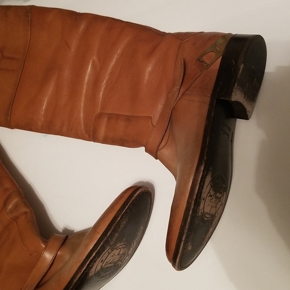 Golden Goose Carlyle Leather Boots Cognac Brown Distressed Vintage Style - Picture 12 of 16